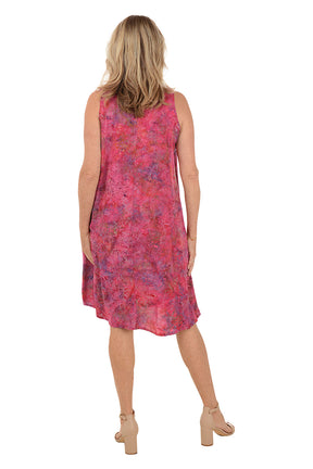 Dahlia Flower Sleeveless Crinkle Dress