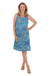 Monsoon Rain Sleeveless Crinkle Dress