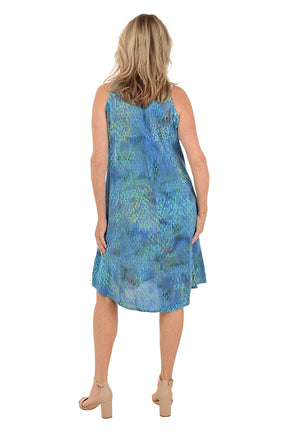 Monsoon Rain Sleeveless Crinkle Dress