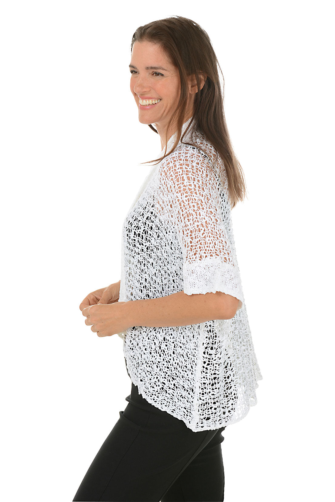 Popcorn Open Weave Shrug