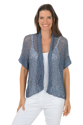 Popcorn Open Weave Shrug