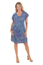Leafy Cosmos Short Sleeve Dress
