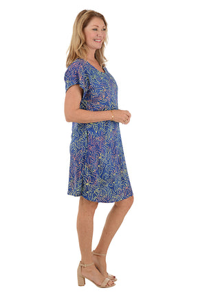 Leafy Cosmos Short Sleeve Dress