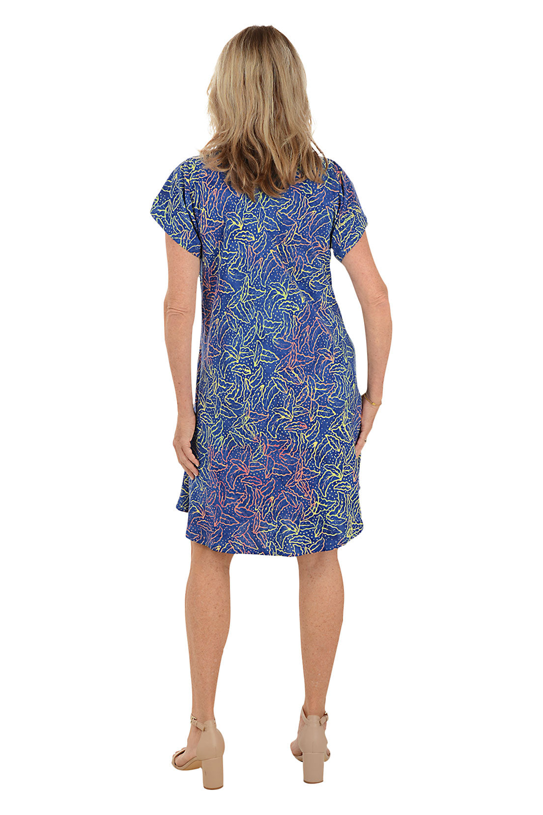 Leafy Cosmos Short Sleeve Dress