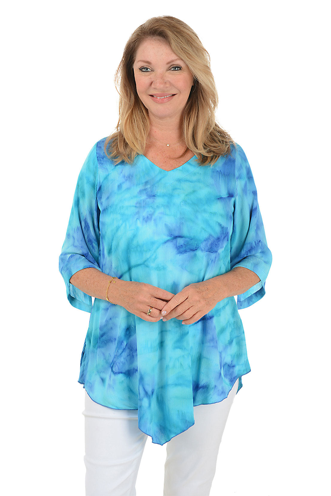 Glacier Ice Batik V-Neck Tunic