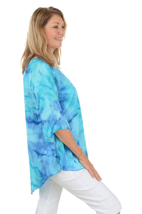 Glacier Ice Batik V-Neck Tunic