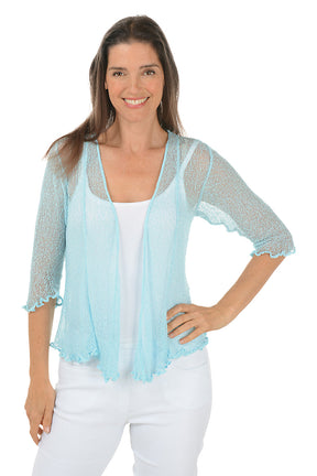 Maui Knit Lettuce Trim Shrug