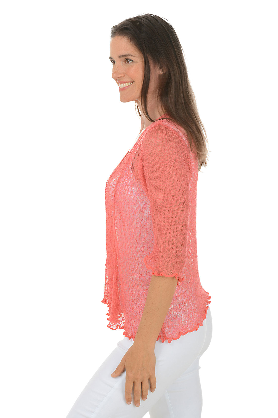 Maui Knit Lettuce Trim Shrug