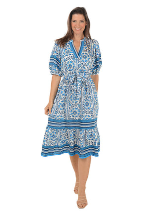 Mandala Flower Belted Dress