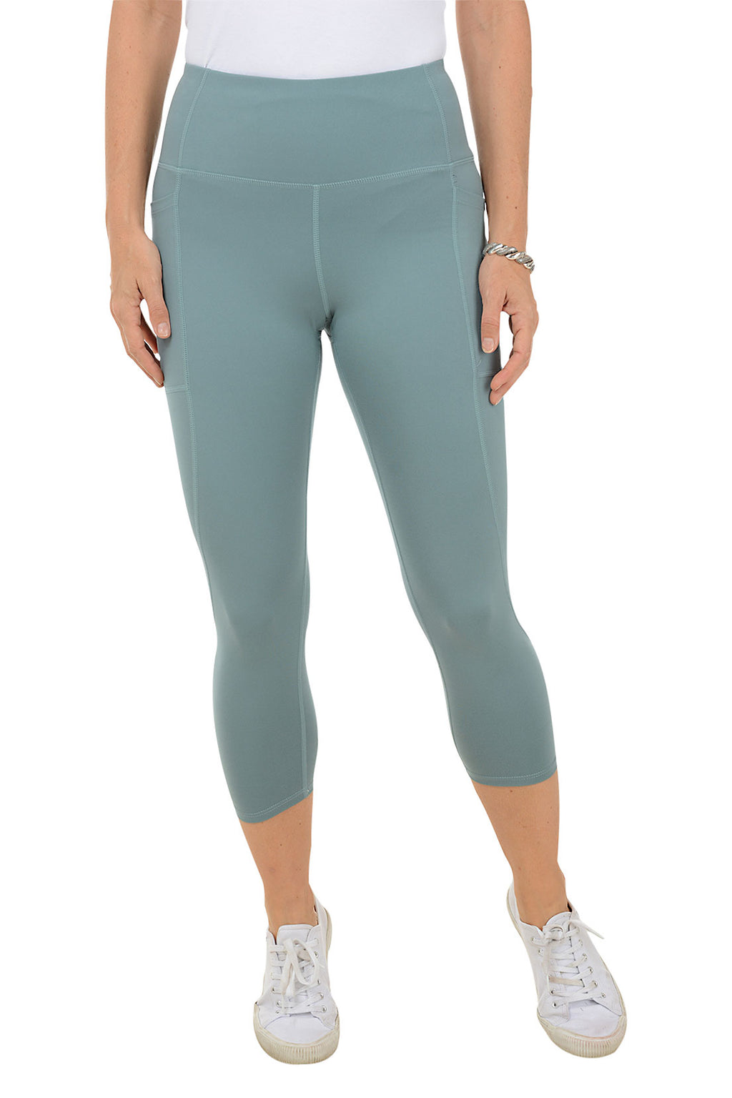 Shirred Hem Capri Performance Legging - Main Image