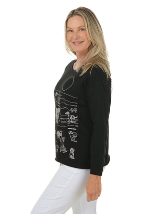 White Beach Dogs Drop Shoulder Sweatshirt