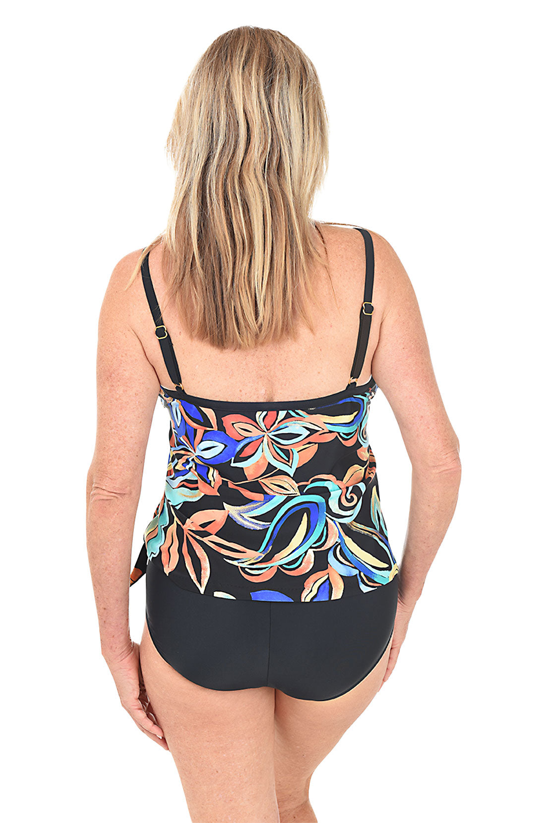 Watercolor Expressions Foil Faux Tankini Swimsuit