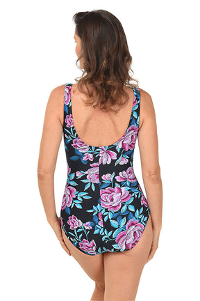 Night Orchid Side Shirred Swimsuit