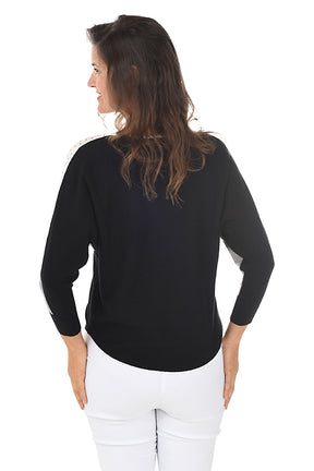 Studded Colorblock Dolman Sleeve Sweater