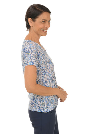 Forget-Me-Not Studded V-Neck Top