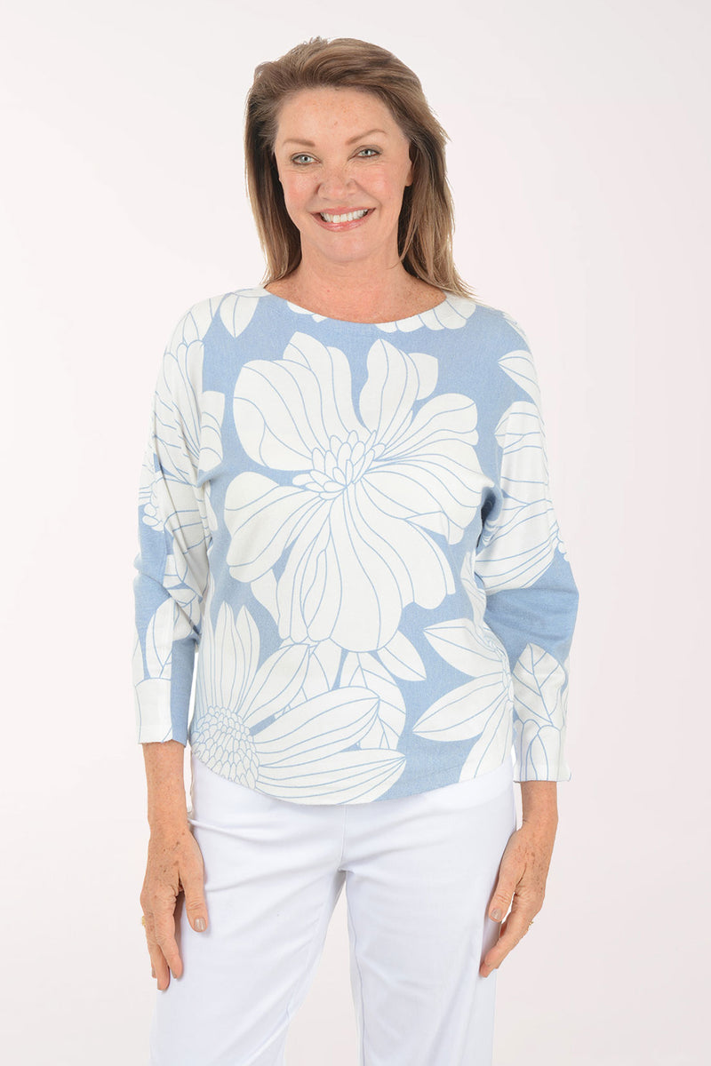 Magnolias 3/4 Sleeve Sweater | Milano