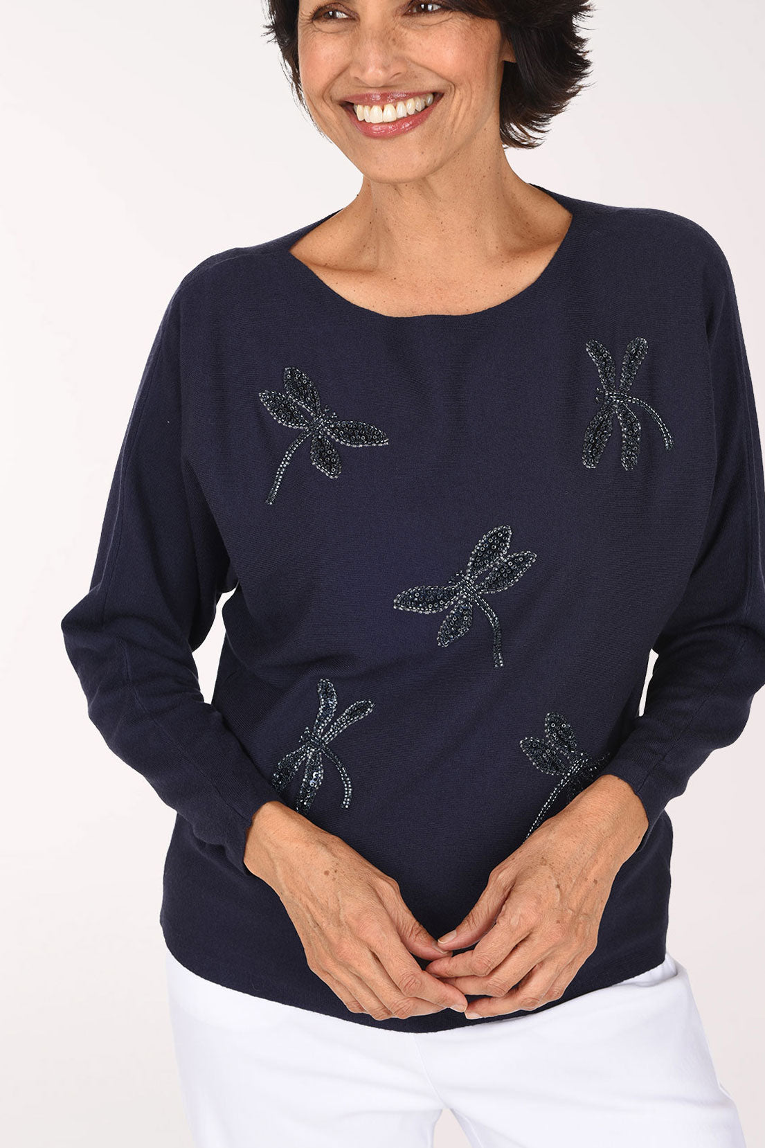 Beaded Dragonfly Sweater