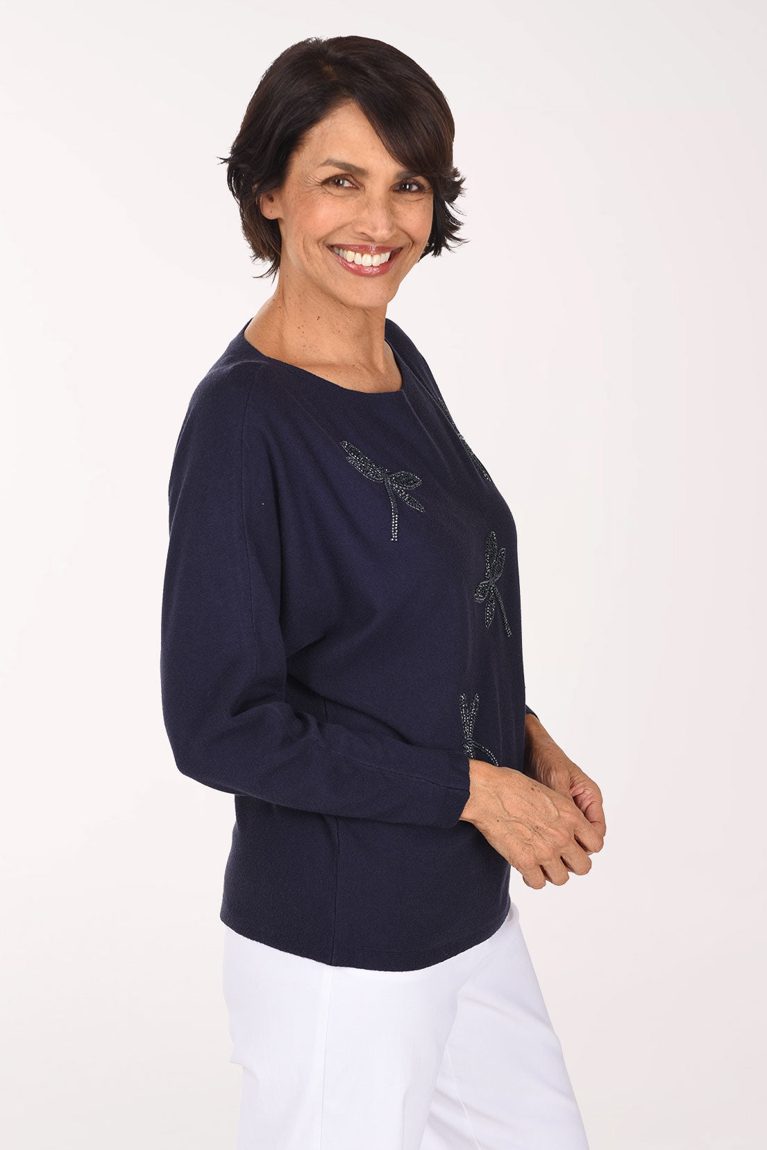 Beaded Dragonfly Sweater