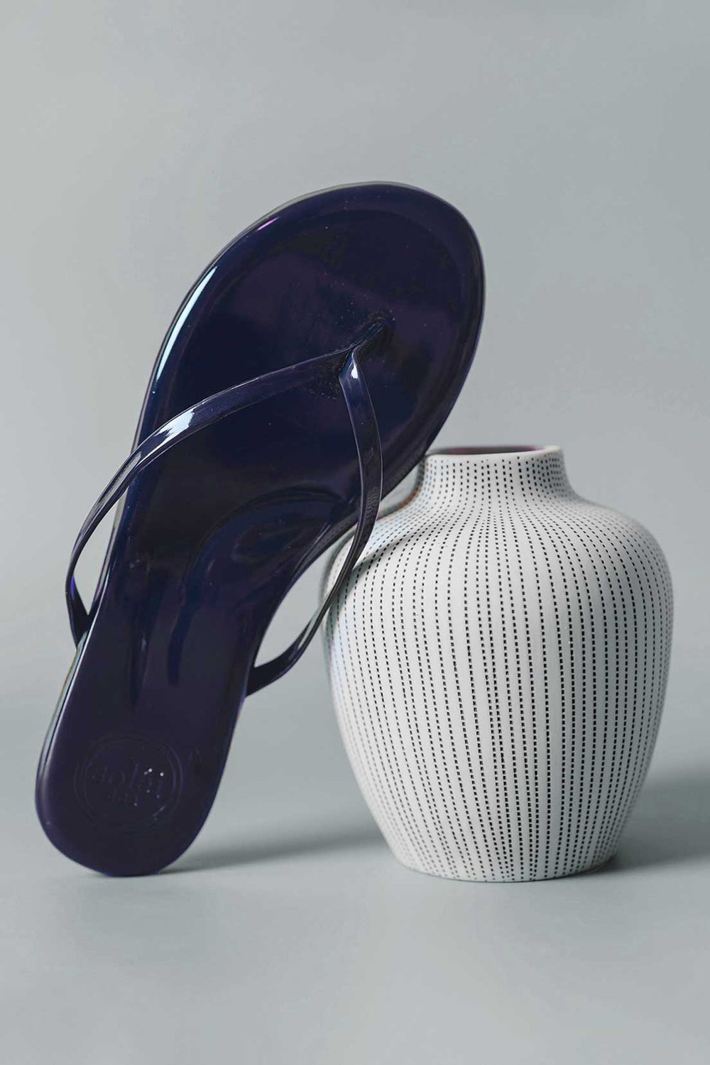 Navy Patent Indie Flip Flop Sandals