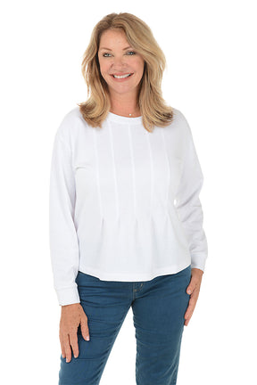 Pleated Peplum Sweatshirt