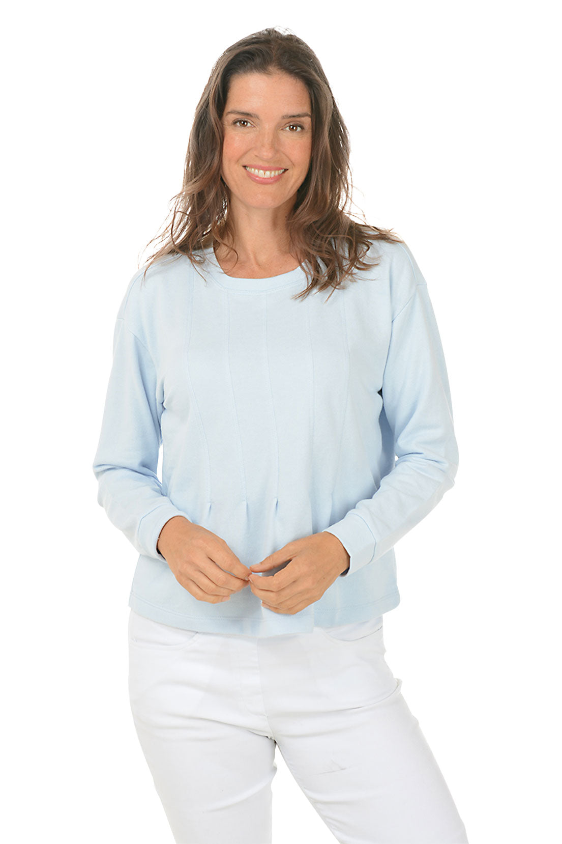 Pleated Peplum Sweatshirt