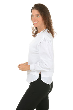 Poplin Layered Long Sleeve Top