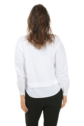 Poplin Layered Long Sleeve Top