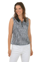 Arrow Stripe UPF50+ Sleeveless Polo Top
