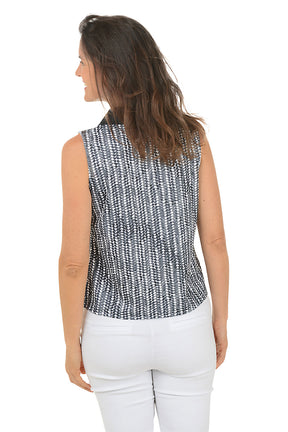 Arrow Stripe UPF50+ Sleeveless Polo Top