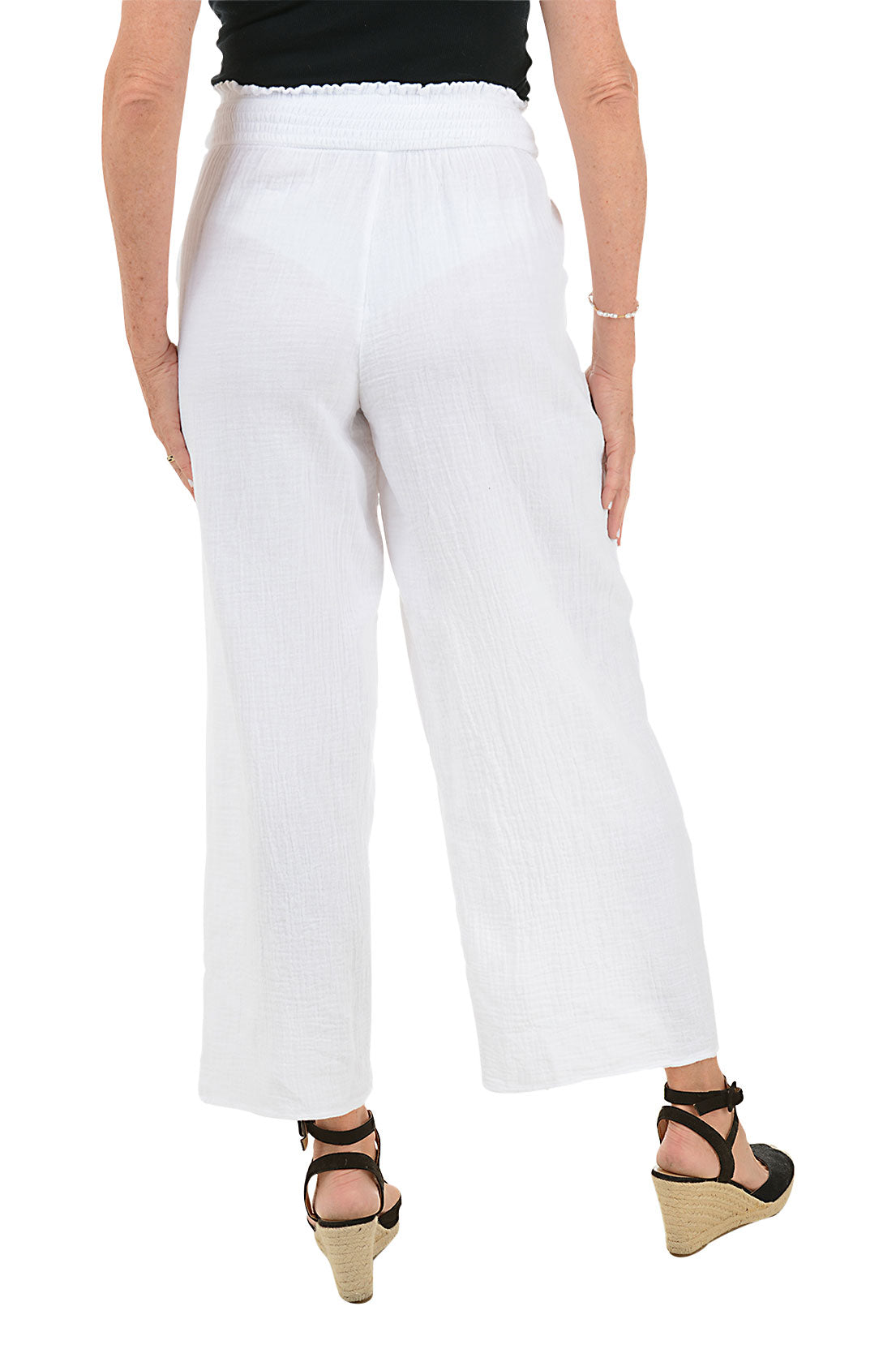 Cotton Gauze Wide Leg Lounge Pant