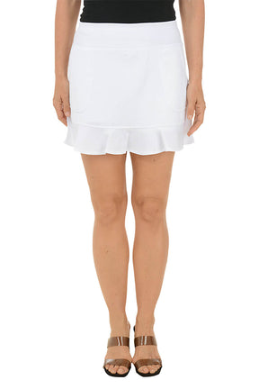 Solid Pique UPF50+ Ruffle Hem Skort