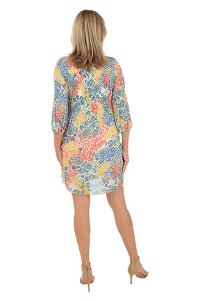 Primary Paisley Scoop Neck Pleated Dress