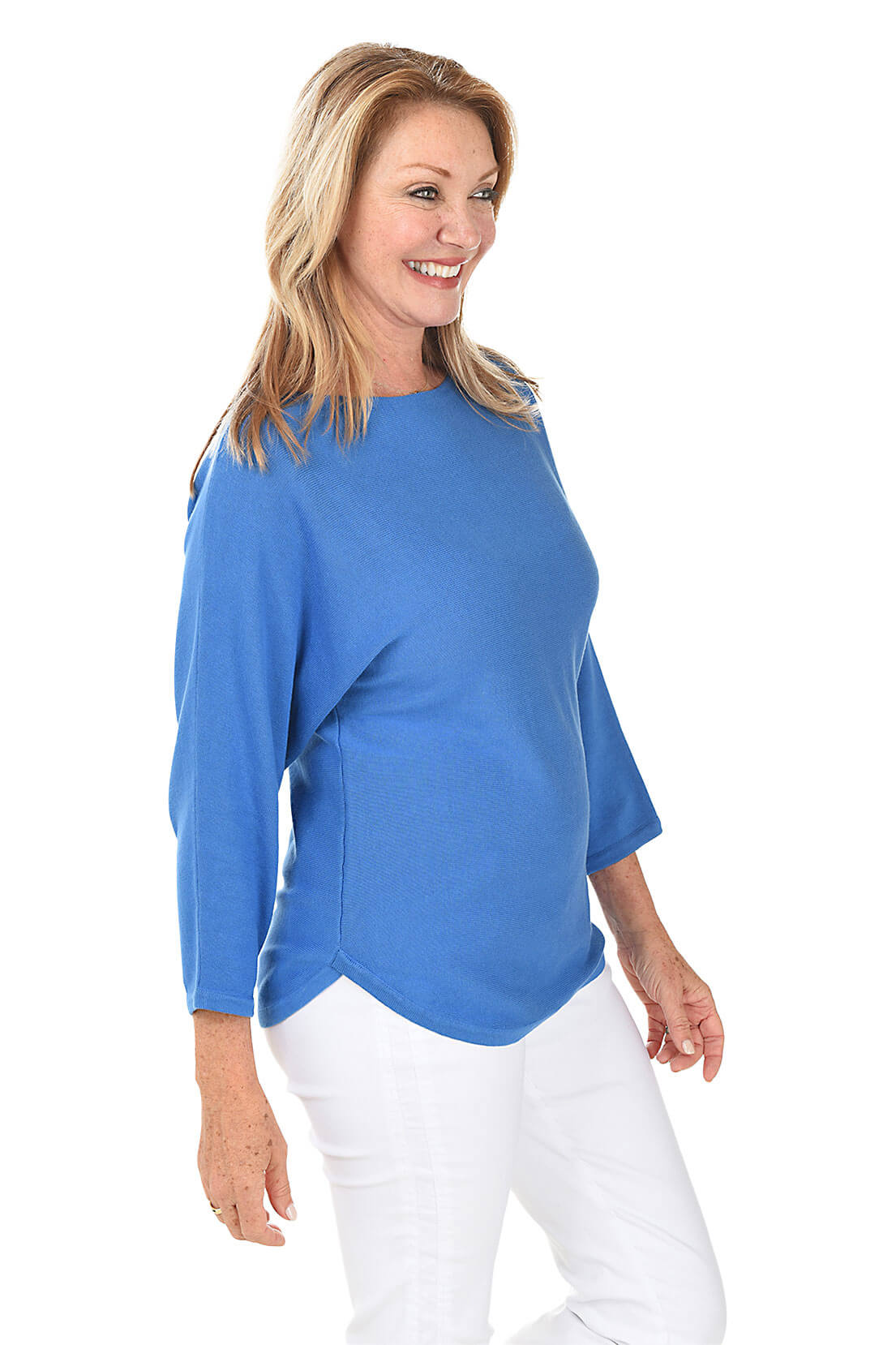 Solid Color Cotton Boatneck Sweater