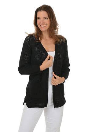 Long Dolman Sleeve Double Pocket Cardigan