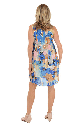 Jewelweed Pleated Ruffle Neck Dress
