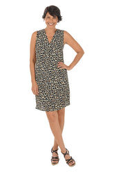 Animal Print Inverted Pleat Sleeveless Dress