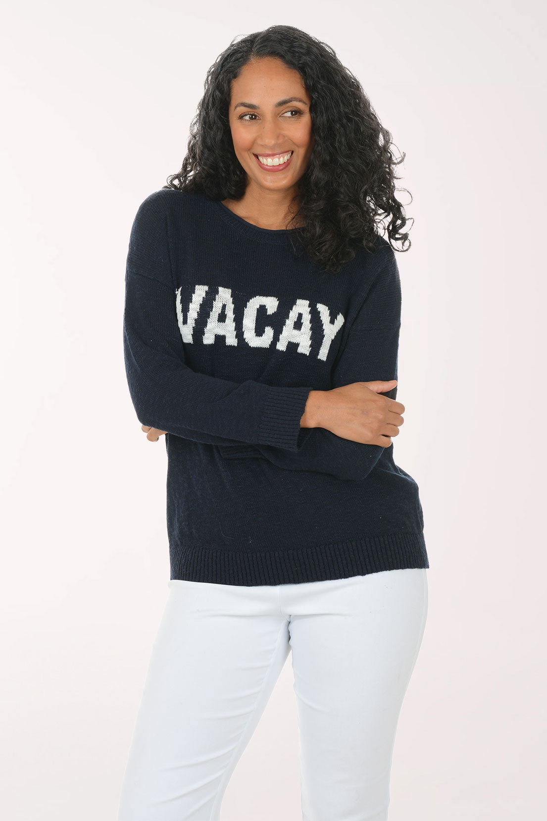 Vacay Cotton Crewneck Sweater