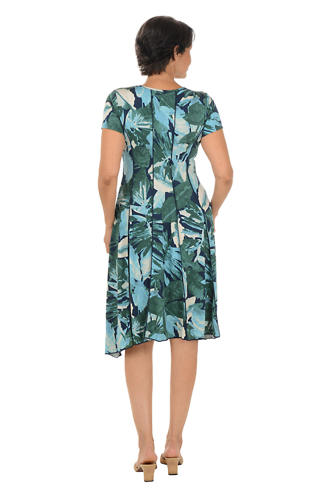 Hazy Ferns Short Sleeve Seamed Dress
