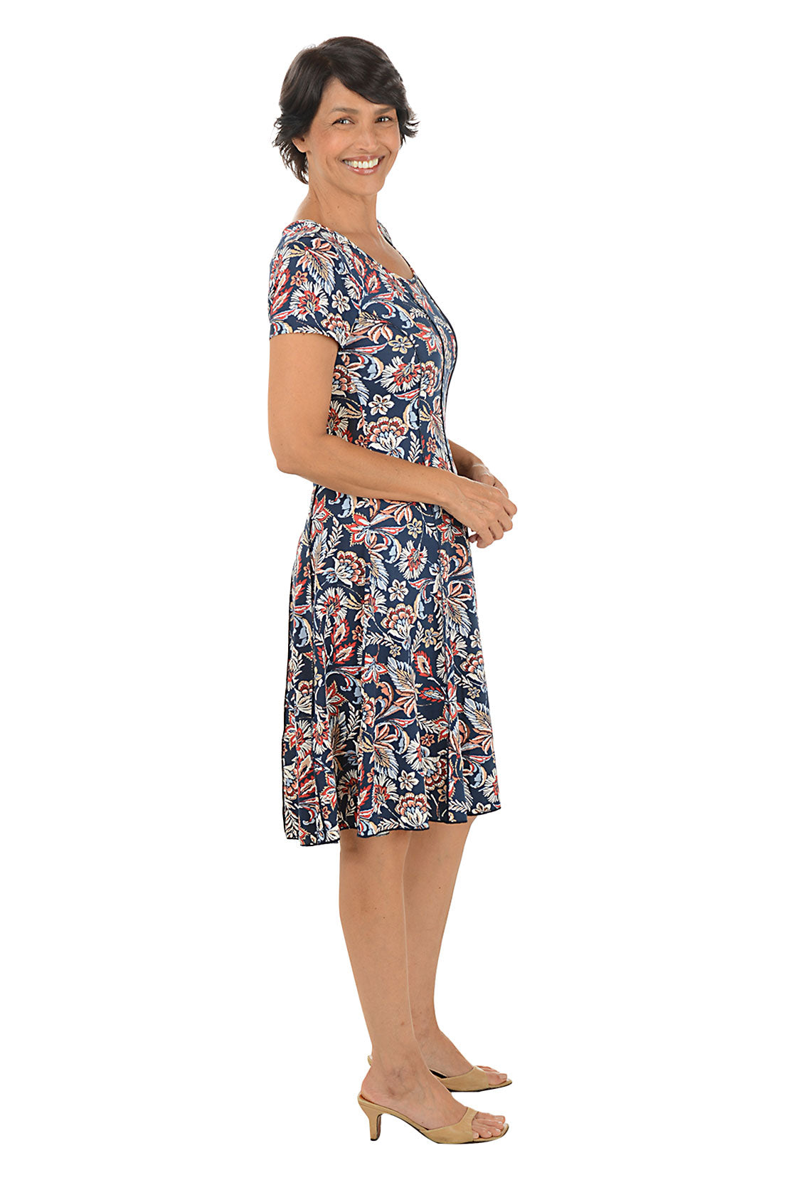 Melaleuca Puff Print Seamed Dress