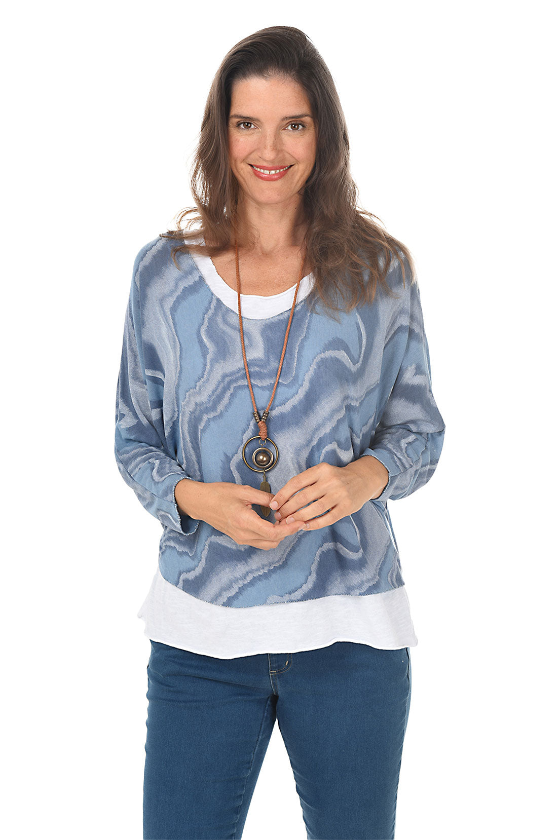 Blue Jay Marble Layered Necklace Top