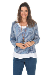 Blue Jay Marble Layered Necklace Top