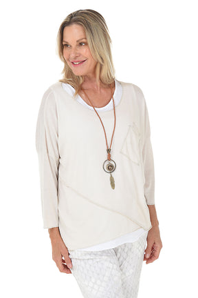 Double Pocket Layered Necklace Top