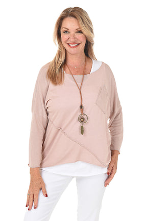Double Pocket Layered Necklace Top