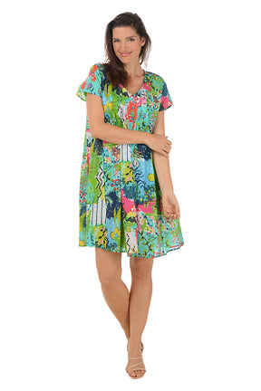 Elafonisi Organic Cotton Short Sleeve Dress