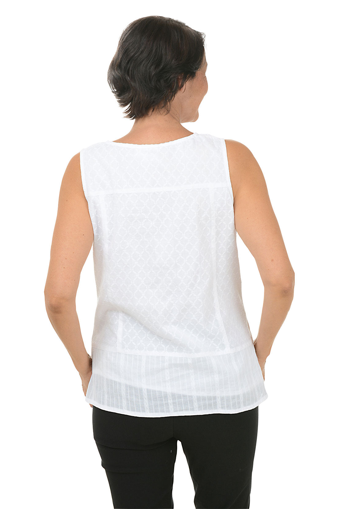 Yasmin Jacquard Cotton Sleeveless Blouse