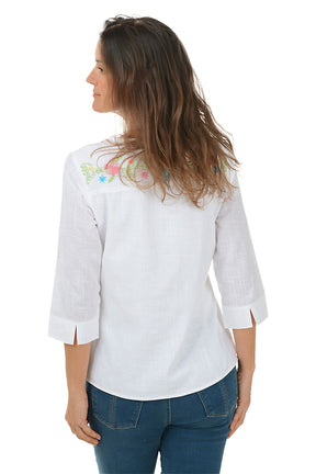 Charlotte Embroidered Button-Front Shirt