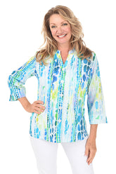 Gia Pleated Button-Front Shirt