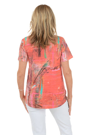 Kelly Shirred V-Neck Tee