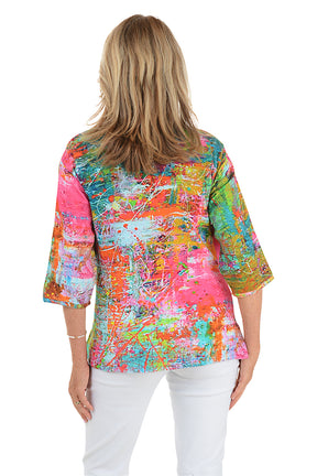 Starla Pleated Button Sleeve Blouse