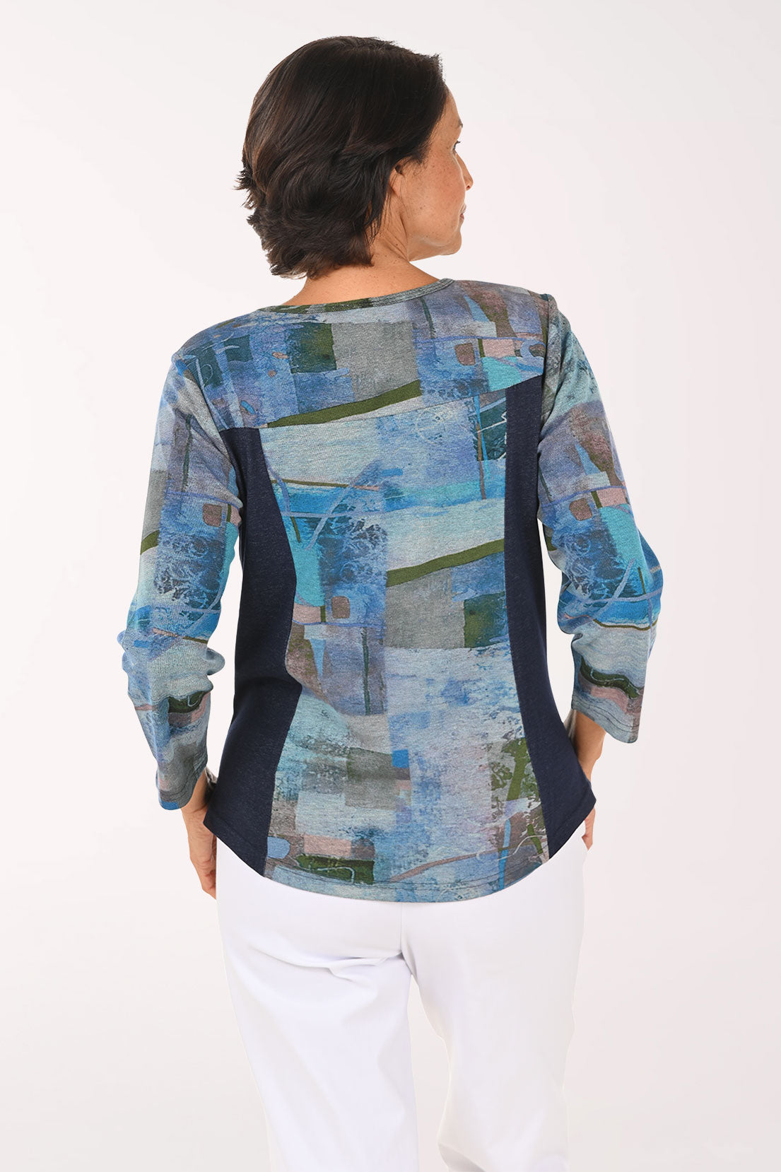 Emily V-Neck Offset Button Top